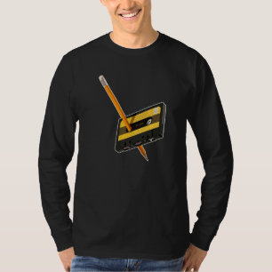 80s 90s Cassette Pencil Vintage Rewind Rewinding T-Shirt