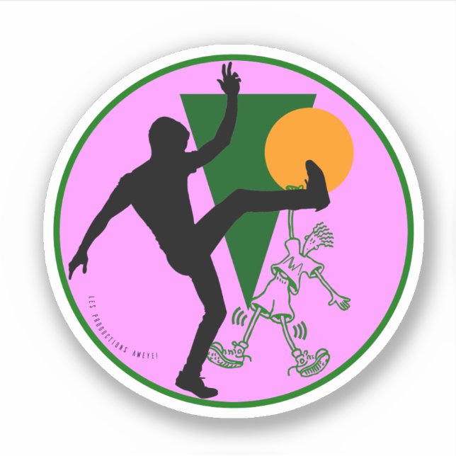 80s-90s Fido Dido round sticker -logo Aweye (Front)