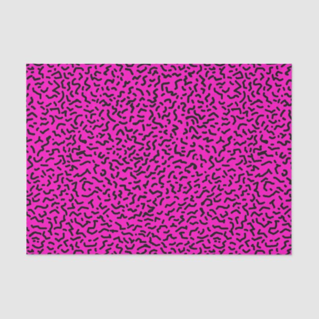 80's/90's Hot Pink Wiggly Retro Tissue Paper (Front)