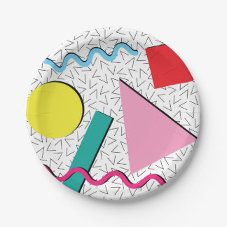 80's 90's Modern Retro Memphis Pattern Paper Plate