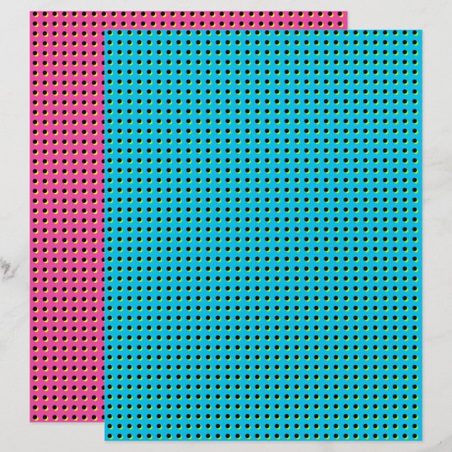 80's/90's Neon Dots Pink Blue Pattern (Front/Back)