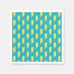 80's/90's Pattern Fun Blue Yellow Bolt Neon Retro Napkin