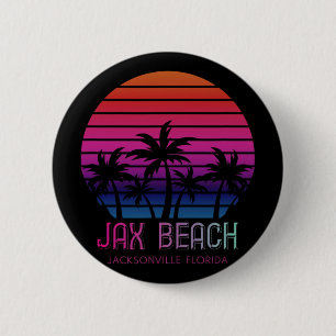 80s 90s Retro Colours Jacksonville Florida Vacatio 6 Cm Round Badge