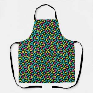 80's/90's Retro Neon And Black Pattern Apron