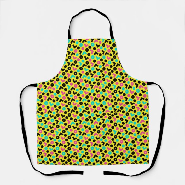 80's/90's Retro Neon Pattern Apron (Front)