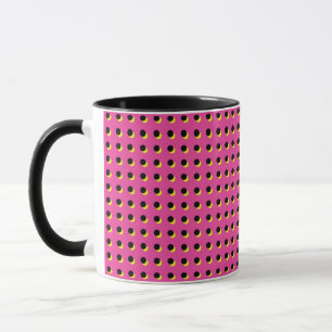 80's/90's Retro Neon Pink Dots Pattern Mug