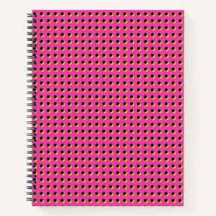 80's/90's Retro Neon Pink Dots Pattern Notebook
