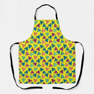 80's/90's Retro Neon Yellow Triangle Pattern Apron