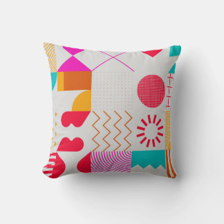 80s-90s Trendy Geometric Background Cushion