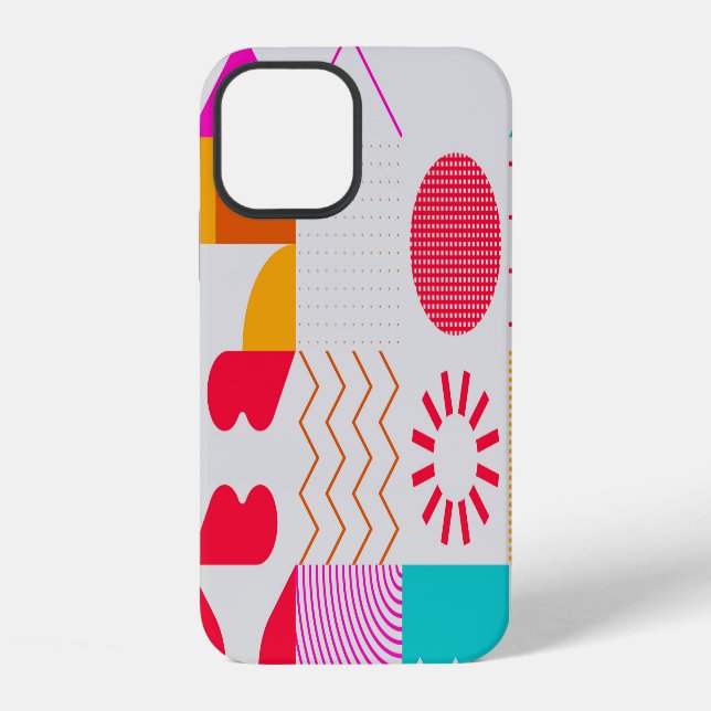 80s-90s Trendy Geometric Background iPhone Case (Back)
