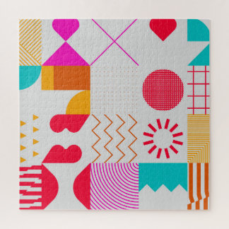 80s-90s Trendy Geometric Background Jigsaw Puzzle