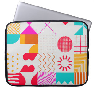 80s-90s Trendy Geometric Background Laptop Sleeve