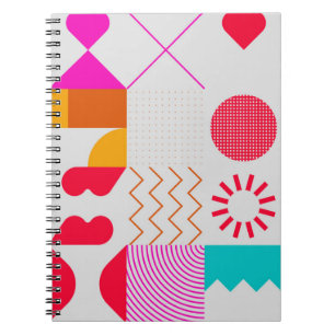 80s-90s Trendy Geometric Background Notebook
