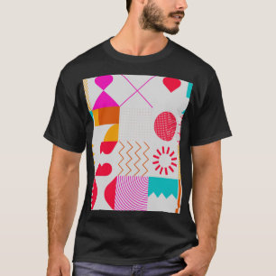 80s-90s Trendy Geometric Background T-Shirt