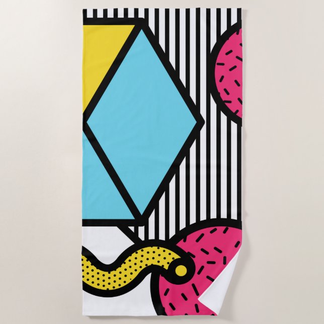 80s, 90s v01 Brilho Beach Toolet Beach Towel (Front)