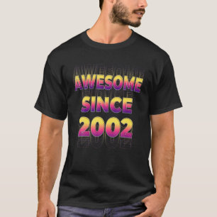 80S 90S Vintage Born In Awesome Since 2002 Party 2 T-Shirt