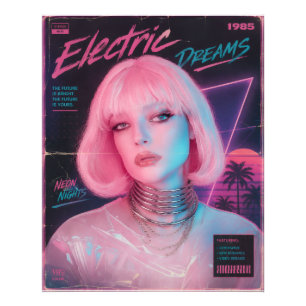 80s Aesthetic Synthwave Pink  Photo Print