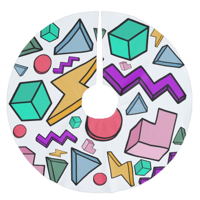 80s Aesthetic Vintage Retro Brushed Polyester Tree Skirt (Front)