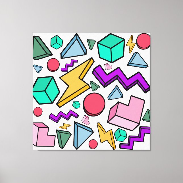 80s Aesthetic Vintage Retro Canvas Print (Front)