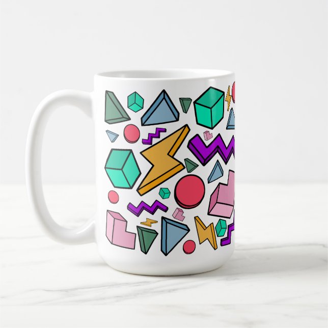 80s Aesthetic Vintage Retro Coffee Mug (Left)