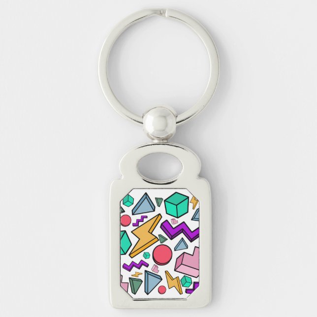 80s Aesthetic Vintage Retro Key Ring (Front)