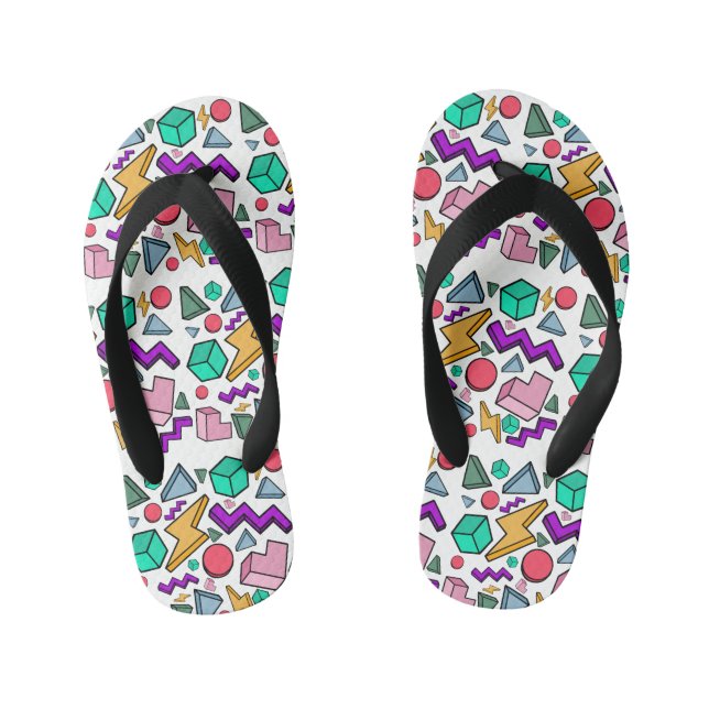 80s Aesthetic Vintage Retro Kid's Flip Flops (Footbed)