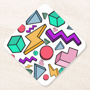 80s Aesthetic Vintage Retro Paper Coaster