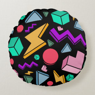 80s Aesthetic Vintage Retro Round Cushion