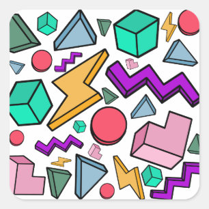 80s Aesthetic Vintage Retro Square Sticker