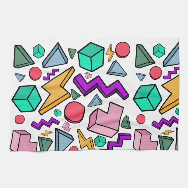 80s Aesthetic Vintage Retro Tea Towel (Horizontal)