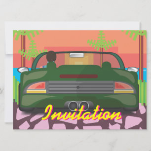 80s Arcade Sports Car Invitation