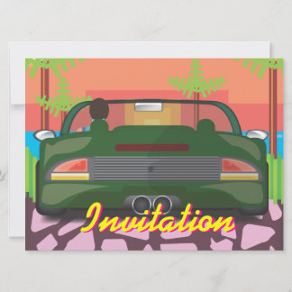 80s Arcade Sports Car Invitation