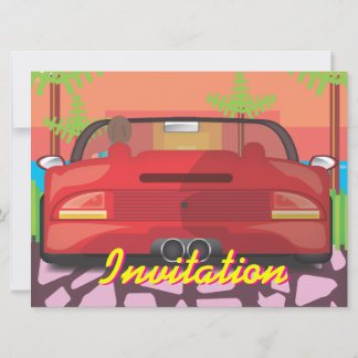 80s Arcade Sports Car Invitation