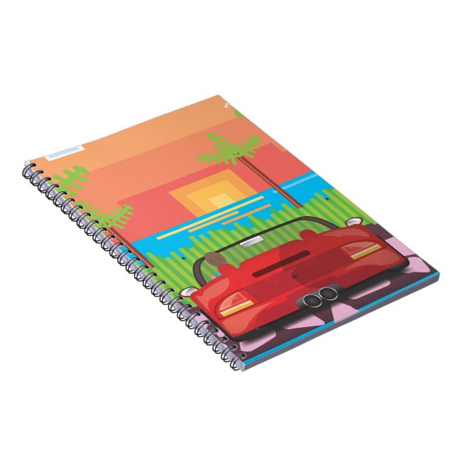 80s Arcade Sports Car Notebook (Right Side)