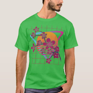 80s Art Flower Blossom Japan Sakura Vaporwave Cher T-Shirt