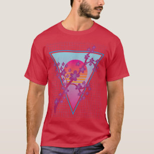 80s Art Japanese Sakura Flower Vaporwave Cherry Bl T-Shirt
