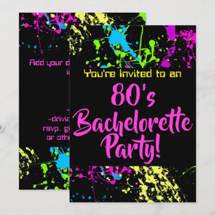 80s Bachelorette Party Invitation