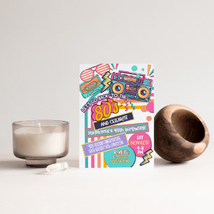 80's Birthday Invitation, Throwback, Invitation