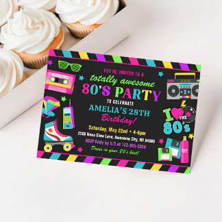 80's Birthday Party Invitation Kids & Adults