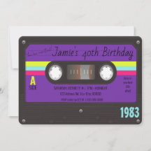 80's Birthday Party, Retro Cassette Tape 