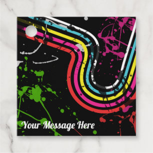 80's Birthday Party Retro Grunge Event Party Favour Tags