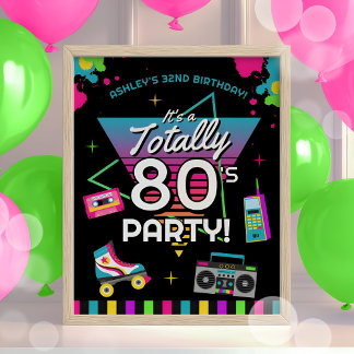 80's Birthday Party Retro Welcome Poster