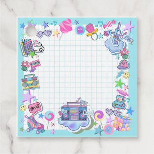 80's birthday party theme retro Favour Tags
