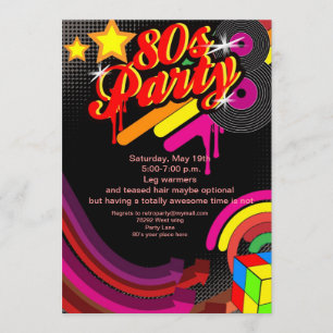 80s bling disco party invitation