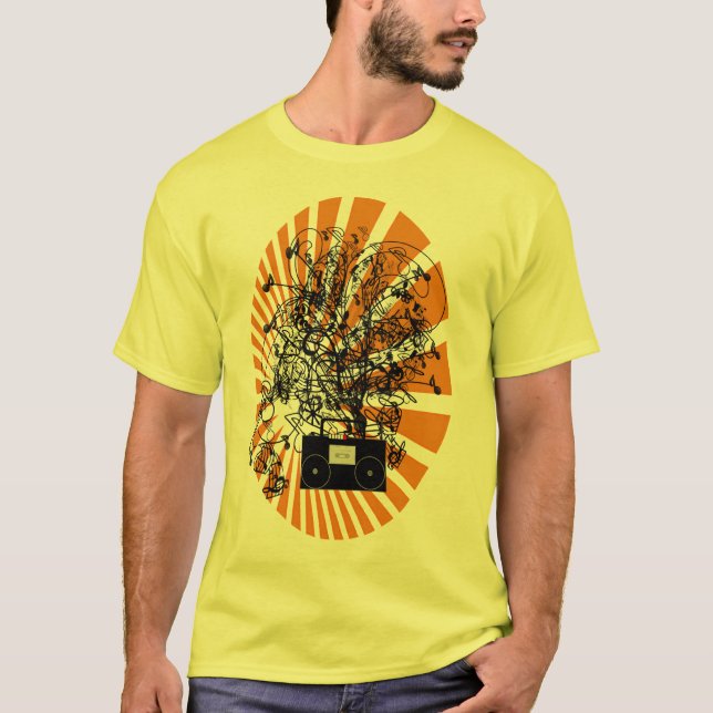80s Boom Box Orange T-Shirt (Front)