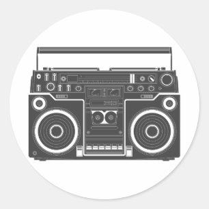 80s Boombox Classic Round Sticker