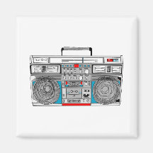 80s boombox illustration