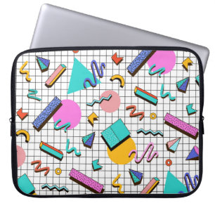 80s Bright Chequered: Vintage Geometric. Laptop Sleeve