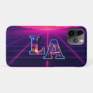80s California Style Neon LA Typography Art  iPhone 11 Pro Case