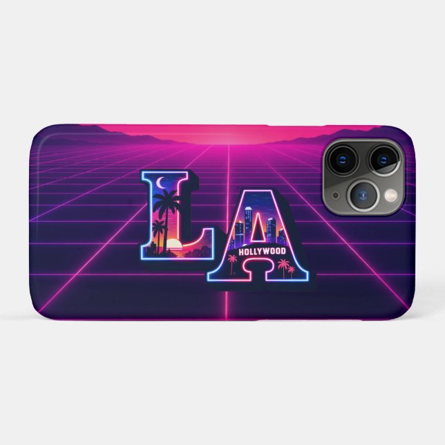 80s California Style Neon LA Typography Art  Case-Mate iPhone Case (Back (Horizontal))